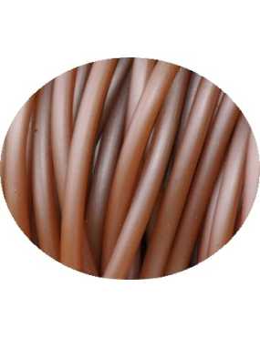 Cordon PVC creux de couleur marron-3mm