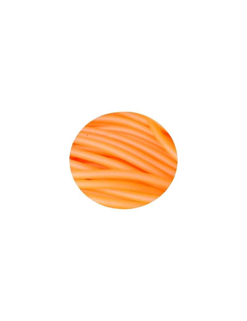 Cordon PVC creux de couleur orange presque fluo-3mm