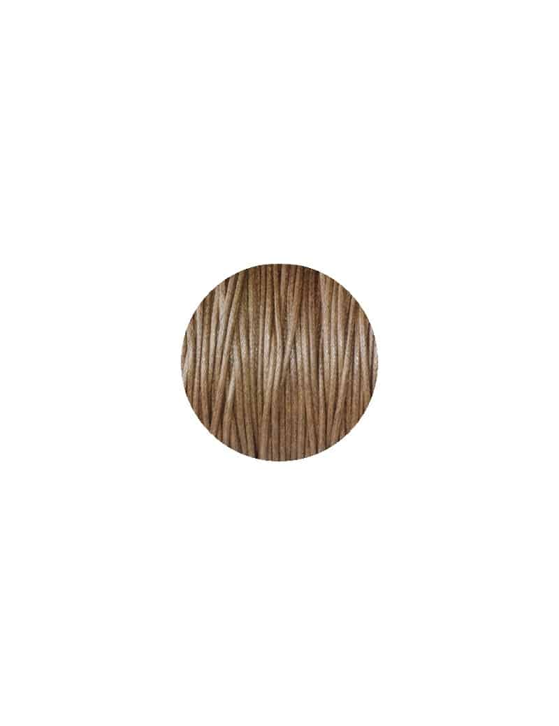 Cordon de coton cire rond marron clair-1.5mm