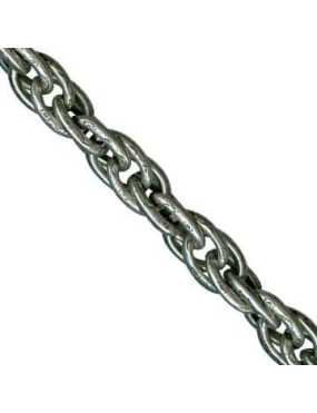 Superbe grosse chaine 3 maillons placage argent-9mm-50cm