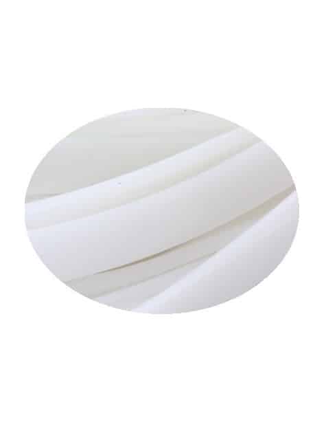 Cordon caoutchouc plat blanc nacre-6mmx2mm