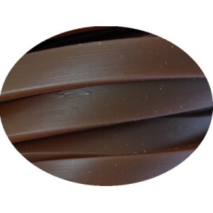 Cordon caoutchouc plat marron-6mmx2mm