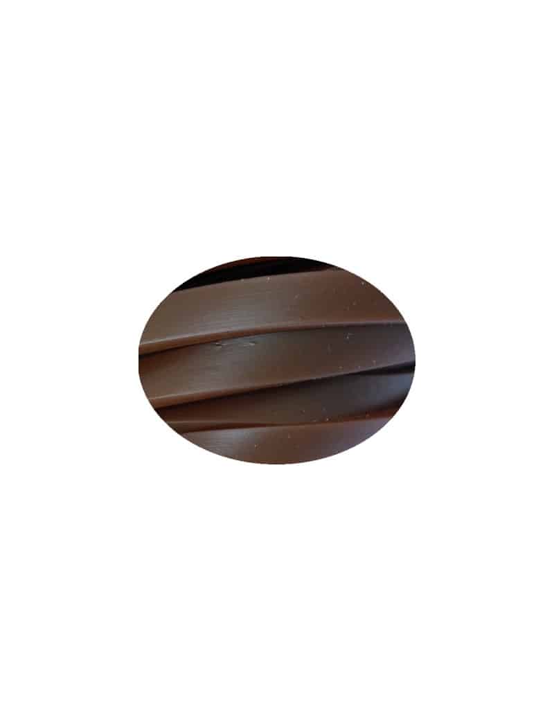 Cordon caoutchouc plat marron-6mmx2mm