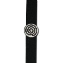 Perle passant rond spirale placage argent-8mm