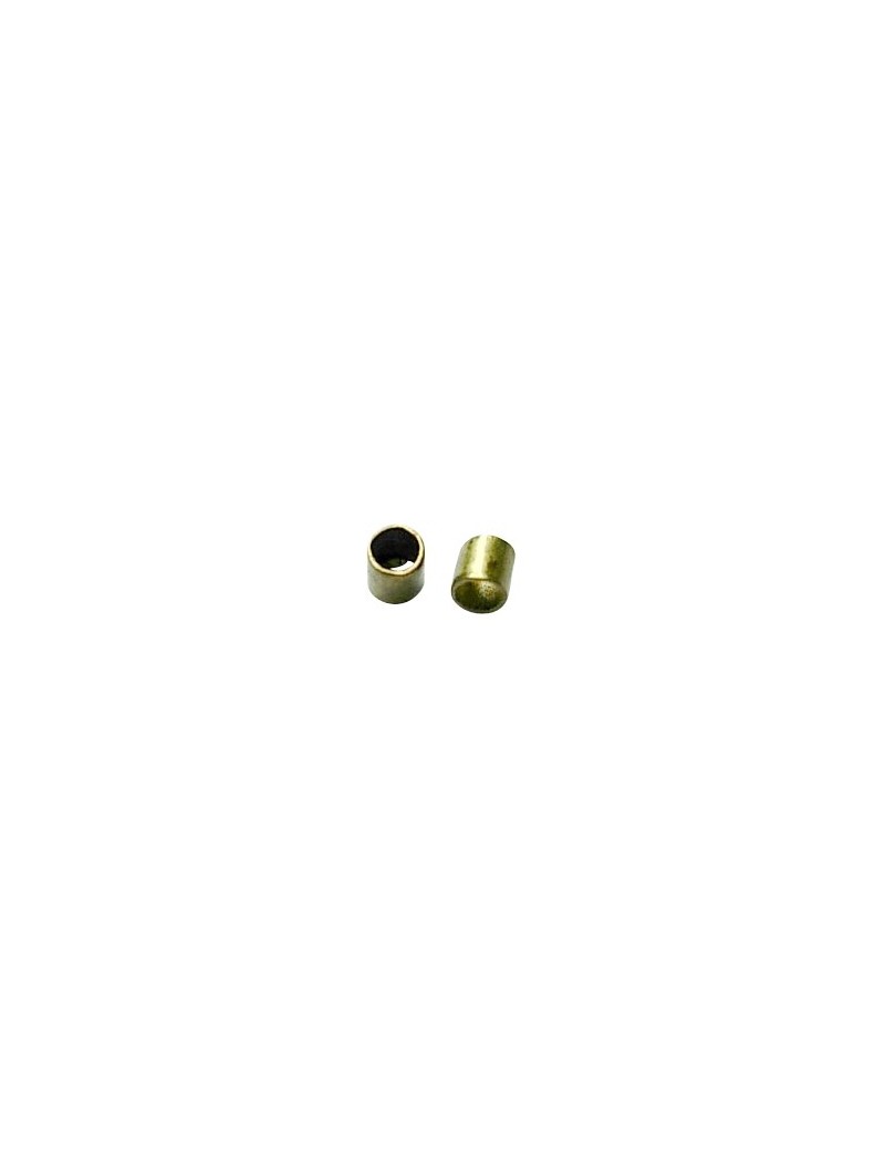 Pochette de 100 perles a ecraser tube couleur bronze-1.5mm