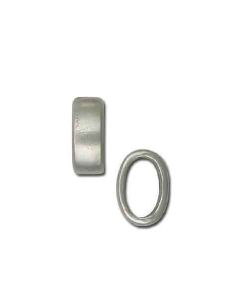 Perle intercalaire Khaos lisse en metal placage argent-15mm