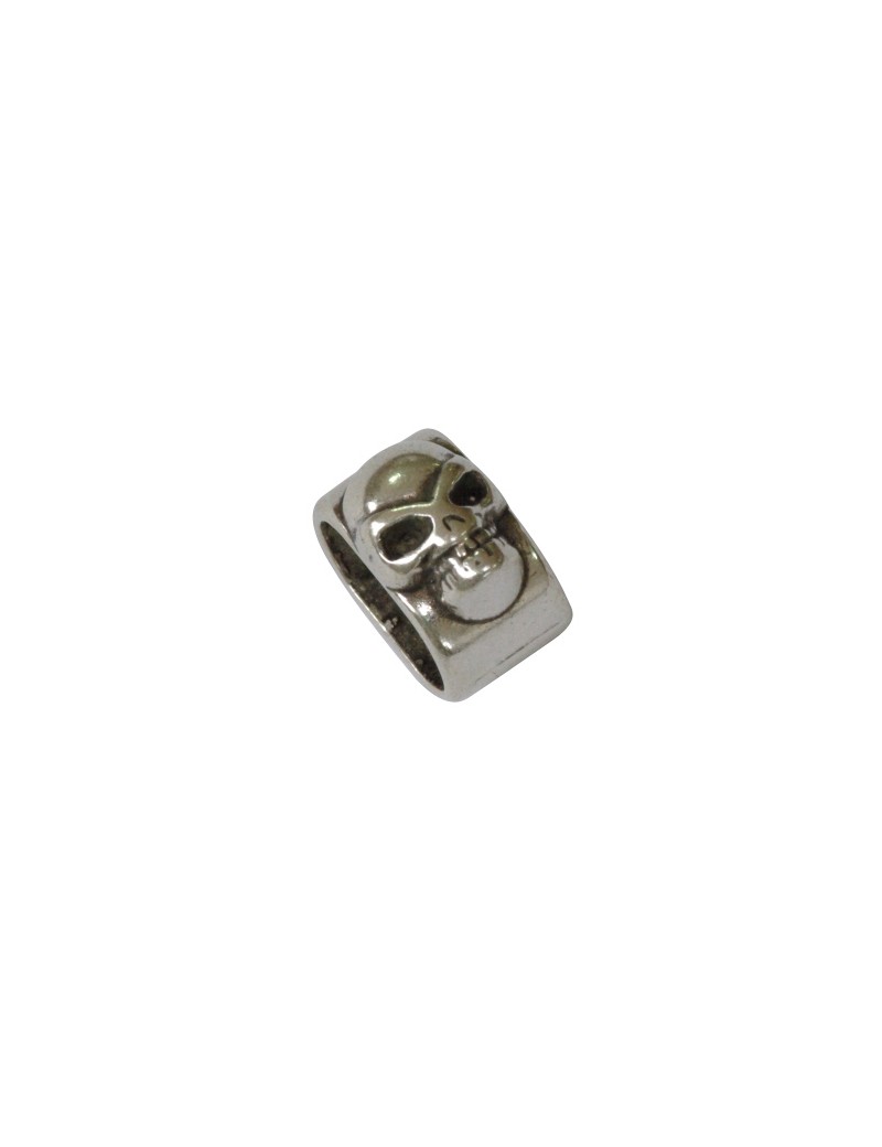 Passant khaos tete de mort metal placage argent-13mm Passant khaos tete de mort metal placage argent-13mm