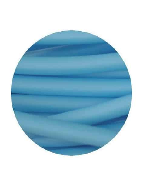 Cordon rond de PVC creux opaque bleu ciel-3mm