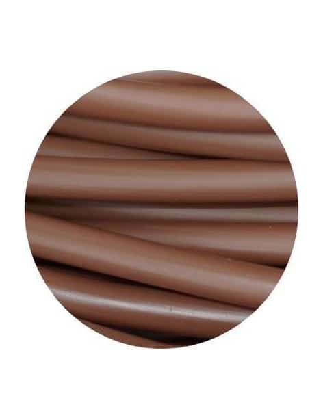 Cordon rond de PVC creux opaque marron-3mm
