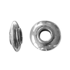 Perle lentille plate couleur argent tibetain-14mm