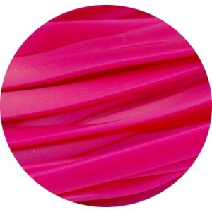 Cordon caoutchouc plat fuchsia opaque-6mmx2mm