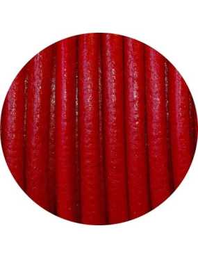 Cordon de cuir rond couleur rouge-3mm-Espagne
