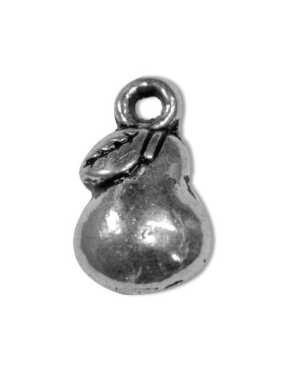 Breloque poire en metal couleur argent tibetain-12mm