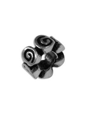 Perle intercalaire spirales couleur argent tibetain-9mm