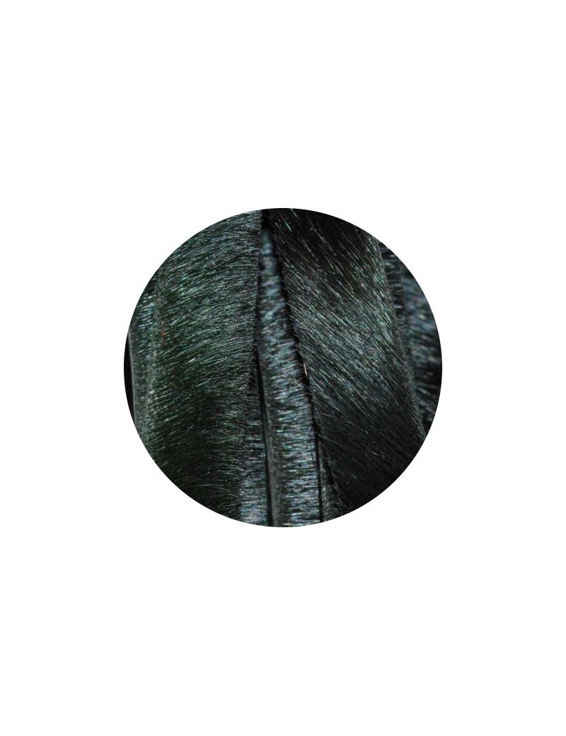 Lacet de peau avec poils couleur noire-10mm