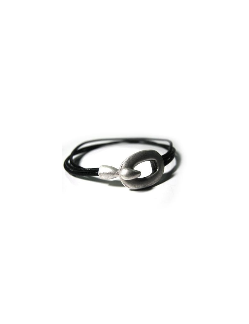 Fermoir crochet multicordons placage argent-21mm Fermoir crochet multicordons placage argent-21mm