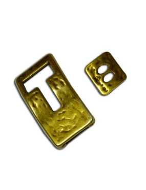 Fermoir rectangle bronze multi lacets-40mm