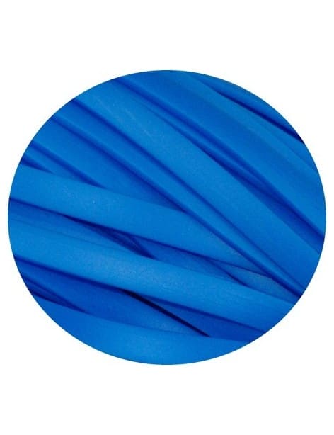 Cordon caoutchouc plat bleu roy opaque-6mmx2mm