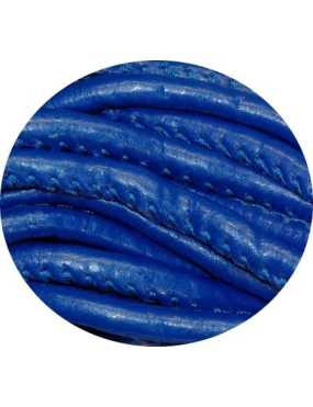 Cordon de cuir artificiel bleu-5mm-vente au cm
