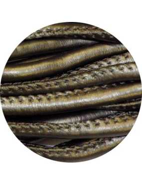 Cordon de cuir artificiel bronze-5mm-vente au cm