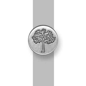 Passant rond gravure arbre placage argent-18mm