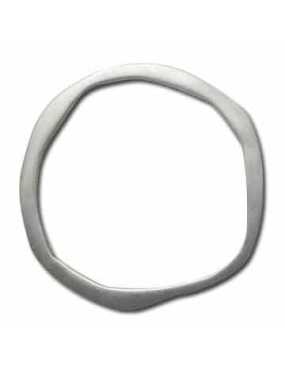 Gros anneau plat difforme placage argent-54mm
