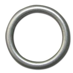 Gros anneau rond lisse placage argent-60mm