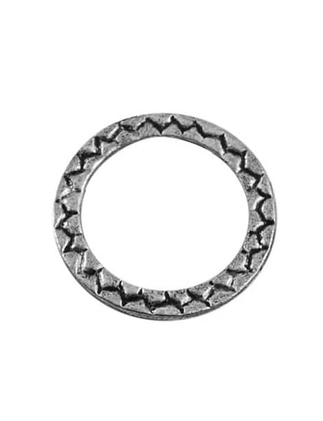 Grand anneau rond grave 2 faces couleur argent tibetain-26mm
