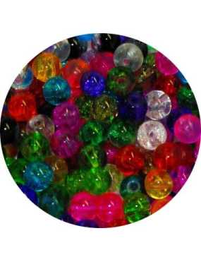 Lot de 50 Perles verre rondes craquelees-6mm