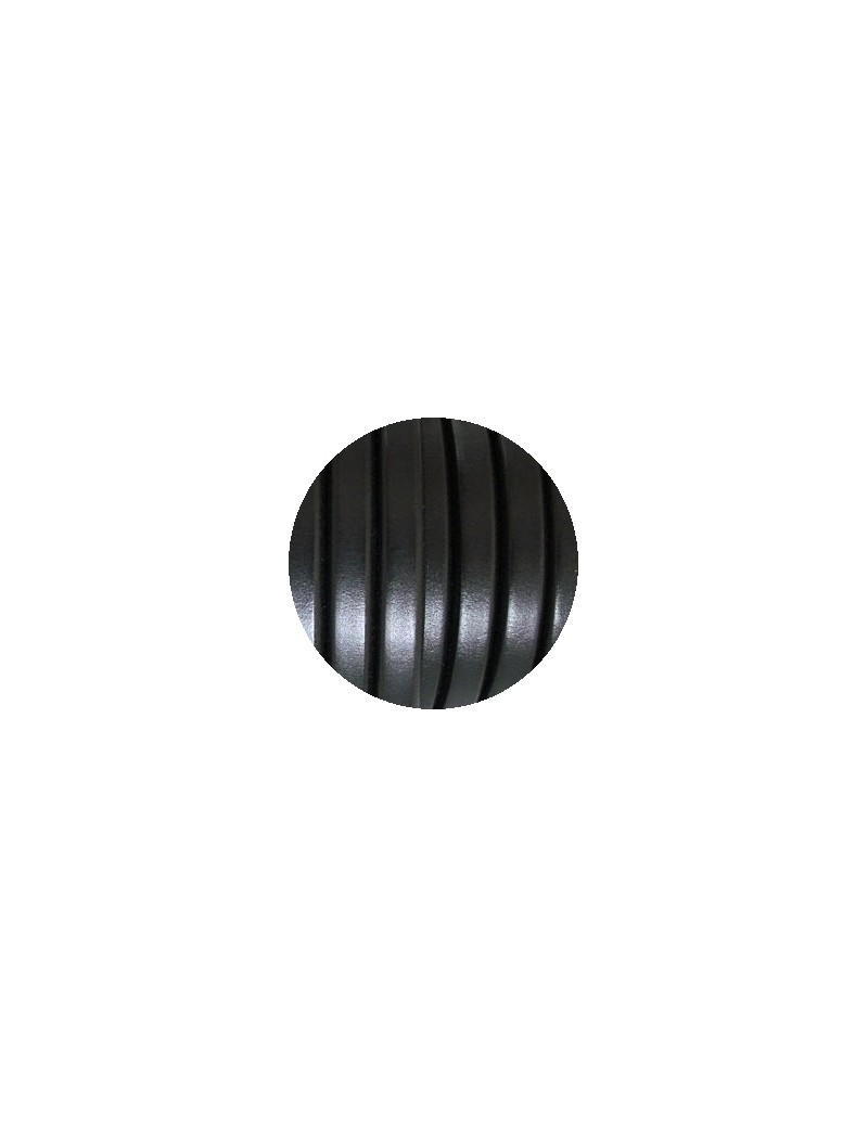 Cordon de gros cuir 10mm x 6mm de couleur noire-vente au cm