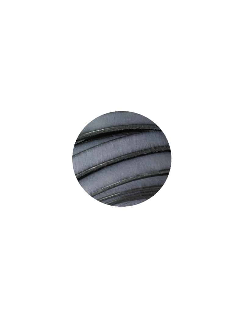 Cordon de cuir plat 10mm x 2mm de couleur gris fonce (anthracite)-vente au cm