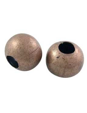 Perle en metal couleur cuivre antique