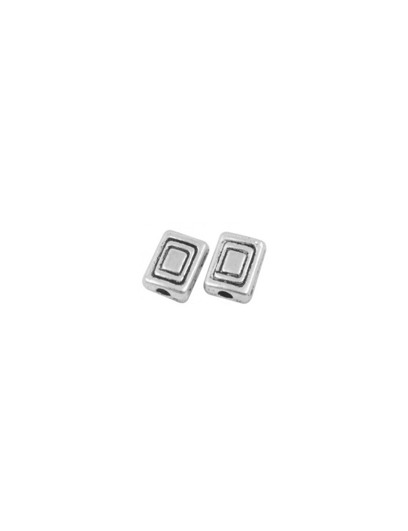 Perle rectangle plate gravee rectangles-8mm