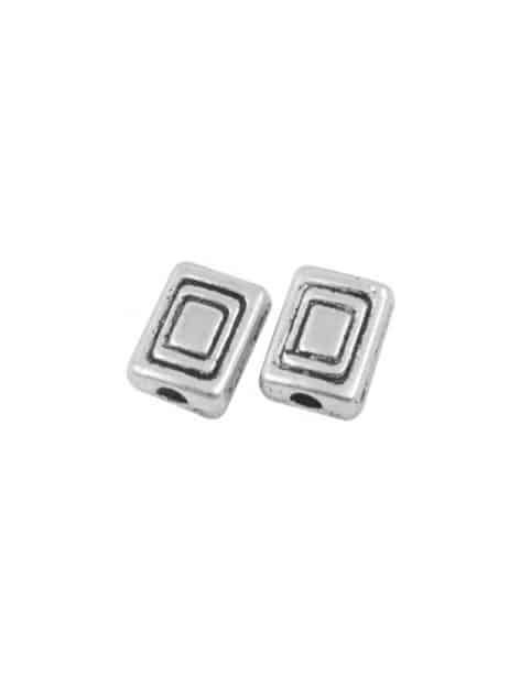 Perle rectangle plate gravee rectangles-8mm