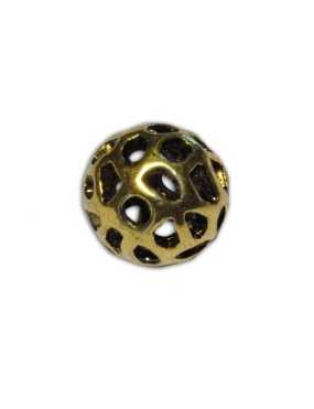 Perle creuse en metal couleur bronze antique-12mm