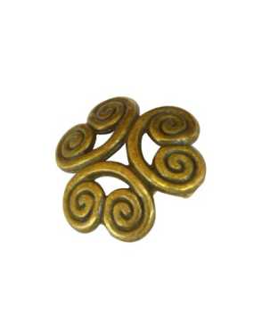 Sachet de 10 coupelles spirales metal bronze-12mm
