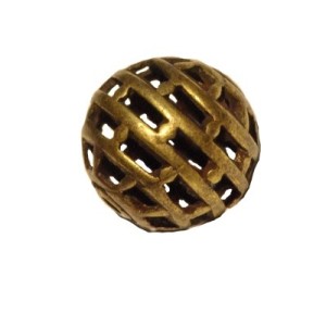 Perle creuse en metal couleur bronze antique-14mm