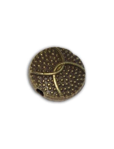 Poche de 10 perles rondes plates couleur bronze-10mm