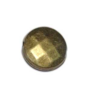 Lot 10 perles rondes plates facettes couleur bronze-10mm