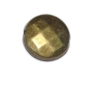 Lot 10 perles rondes plates facettes couleur bronze-10mm