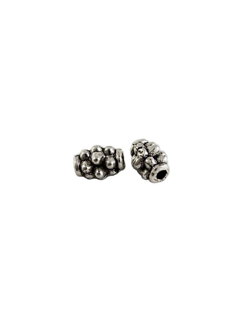 Lot de 50 perles picots couleur argent tibetain-5mm