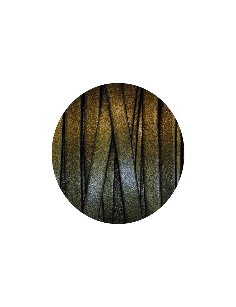 Cuir plat de 5mm bronze effet metal vendu au metre