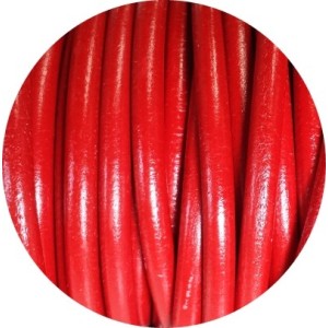 Lacet de cuir rond rouge Espagne-5mm