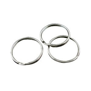 Sachet de 10 anneaux goupille en metal couleur platine-25mm