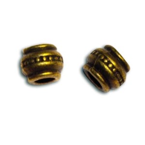 Sachet de 10 perles tubes courts couleur bronze-9mm