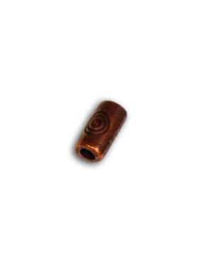 Perle tube gravee en metal couleur cuivre antique-5mm
