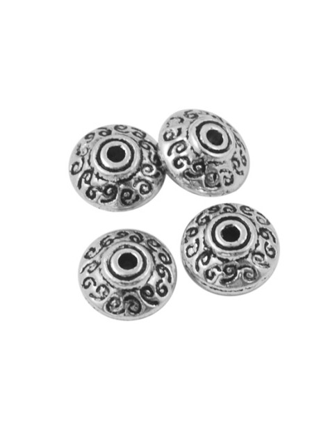 Sachet de 10 Perles bicones intercalaire couleur argent tibetain-7mm