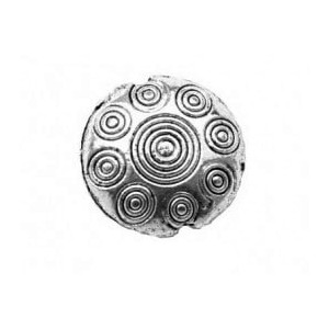 Perle ronde plate a cercles concentriques-17mm