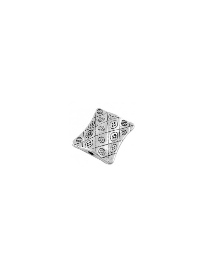 Perle plate rectangle gravee-21mm