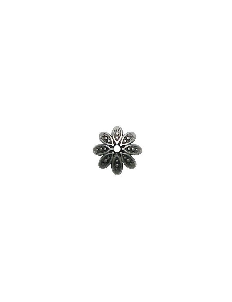 Coupelle fleur placage argent-13mm